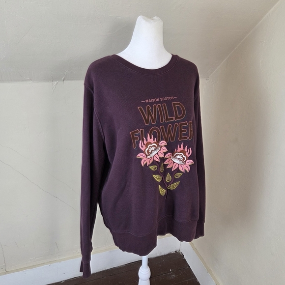 Scotch & Soda Crewneck Purple Sweatshirt Artwork Sweater Size XL - Picture 6 of 13